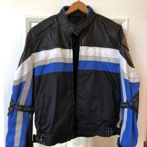 mens leather biking motorcycle jacket schoeller